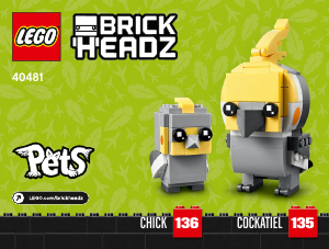 Brugsanvisning Lego set 40481 Brickheadz Nymfeparakit