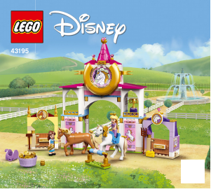 Vadovas Lego set 43195 Disney Princess Gražuolės ir Auksaplaukės karališkosios arklidės
