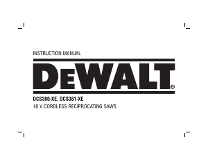 Handleiding DeWalt DCS380-XE Reciprozaag
