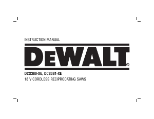 Manual DeWalt DCS381-XE Reciprocating Saw