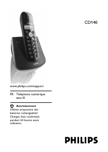 Mode d’emploi Philips CD1403B Téléphone sans fil