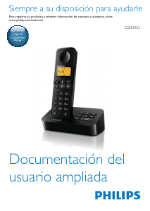 Manual de uso Philips D200 Teléfono inalámbrico
