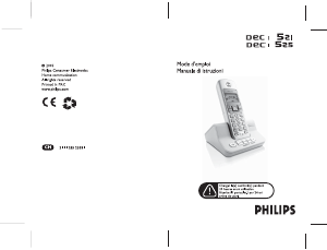 Mode d’emploi Philips DECT5251S Téléphone sans fil