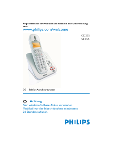 Bedienungsanleitung Philips SE2551B Schnurlose telefon