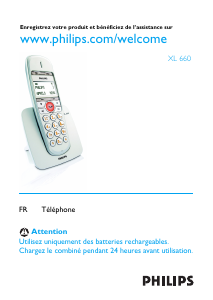Mode d’emploi Philips XL6601C Téléphone sans fil