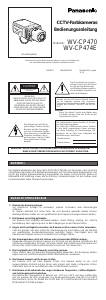 Bedienungsanleitung Panasonic WV-CP470 Überwachungskamera