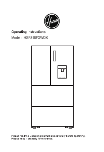 Manual Hoover HSF818FXWDK Fridge-Freezer