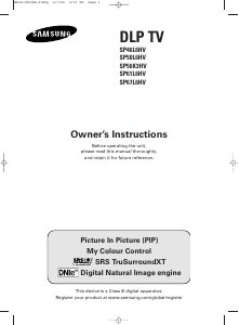 Handleiding Samsung SP-67L6HVR Televisie