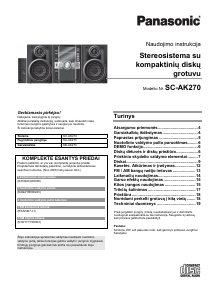 Vadovas Panasonic SC-AK270 Stereofoninis rinkinys