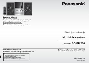 Vadovas Panasonic SC PM200 Stereofoninis Rinkinys