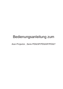 Bedienungsanleitung Acer PD523P Projektor