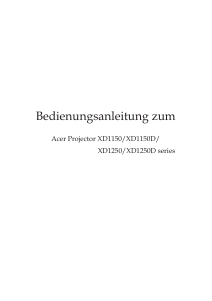Bedienungsanleitung Acer XD1250 Projektor