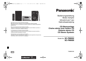 Bedienungsanleitung Panasonic SC-PMX90 Stereoanlage