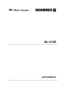 Mode d’emploi Rosières RLI 315 E Lave-vaisselle