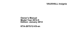 Bruksanvisning Vauxhall Insignia (2014)