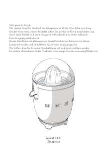 Bedienungsanleitung Smeg CJF01PGEU Zitruspresse