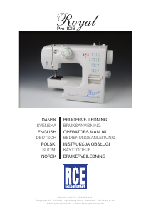 Handleiding RCE Royal Pro 1012 Naaimachine
