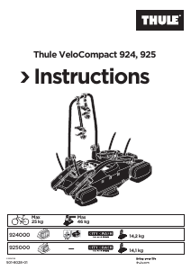Руководство Thule VeloCompact 924 Устройство для перевозки велосипедов