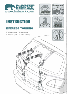 Manual BnB Rack BC-6326-3PS Everest Touring Suporte de bicicletas