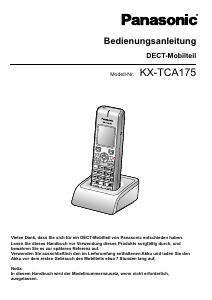 Bedienungsanleitung Panasonic KX-TCA175 Schnurlose telefon