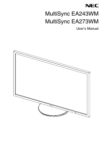 Manual NEC EA273WM MultiSync LCD Monitor