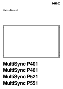 Bruksanvisning NEC P521 MultiSync LCD skärm