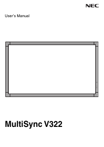 Bruksanvisning NEC V322 MultiSync LCD skärm