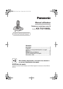 Mode d’emploi Panasonic KX-TG1102SL Téléphone sans fil