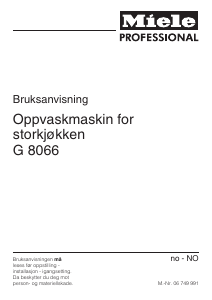 Bruksanvisning Miele G 8066 Oppvaskmaskin