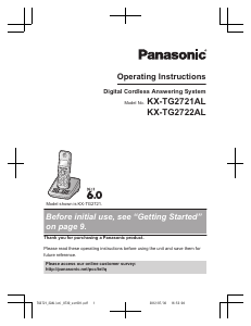 Manual Panasonic KX-TG2722BL Wireless Phone