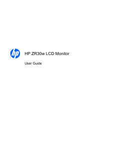 Bruksanvisning HP ZR30w LCD skärm