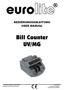 Bruksanvisning Eurolite UV/MG Sedelräknare