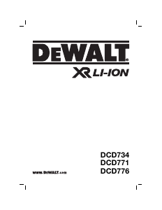 Bruksanvisning DeWalt DCD734 Borrskruvdragare
