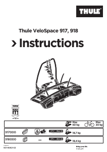 मैनुअल Thule VeloSpace 918 साइकिल कैरियर