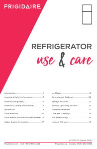 Manual Frigidaire FGHT2055VD Fridge-Freezer
