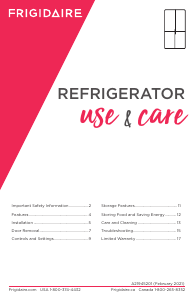 Manual Frigidaire FRQG1721AV Fridge-Freezer