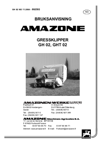 Bruksanvisning Amazone GHT 02 Gressklipper
