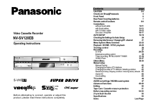 Manual Panasonic NV-SV120 Video recorder