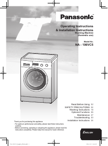 Manual Panasonic NA-106VC5WPL Washing Machine