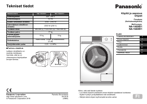 Käyttöohje Panasonic NA-140XR1 Pesukone