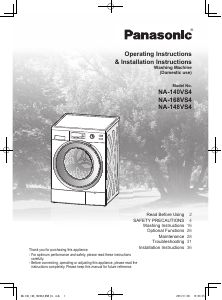 Handleiding Panasonic NA-148VS4 Wasmachine