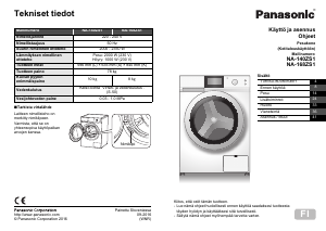Käyttöohje Panasonic NA-168ZS1 Pesukone