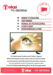 Mode d’emploi Tokaï TTE-19K2004K Téléviseur LED
