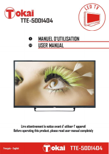 Mode d’emploi Tokaï TTE-50D1404K Téléviseur LED