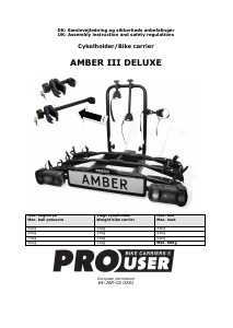 Handleiding Pro User Amber III Deluxe Fietsendrager