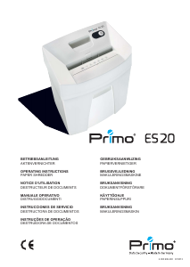 Handleiding Primo ES20 Papiervernietiger