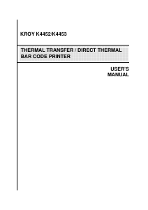 Manual Kroy K4452 Label Printer