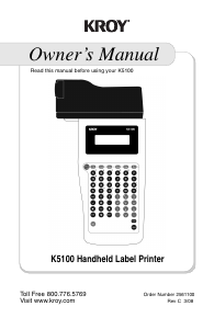 Manual Kroy K5100 Label Printer