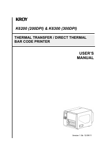 Manual Kroy K6200 Label Printer