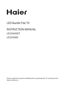 Manual de uso Haier LE32A650CF Televisor de LED